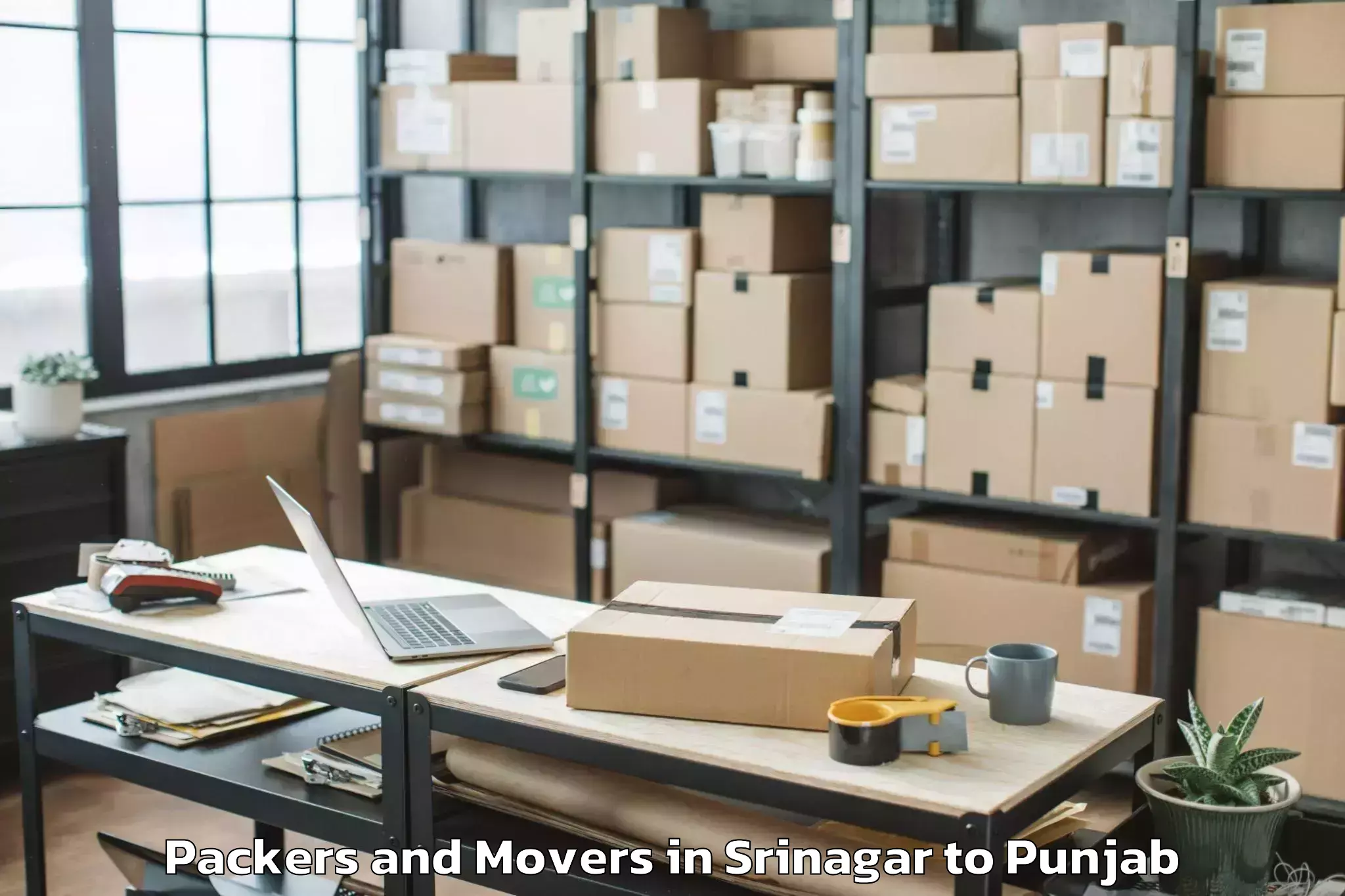 Trusted Srinagar to Nangal Packers And Movers